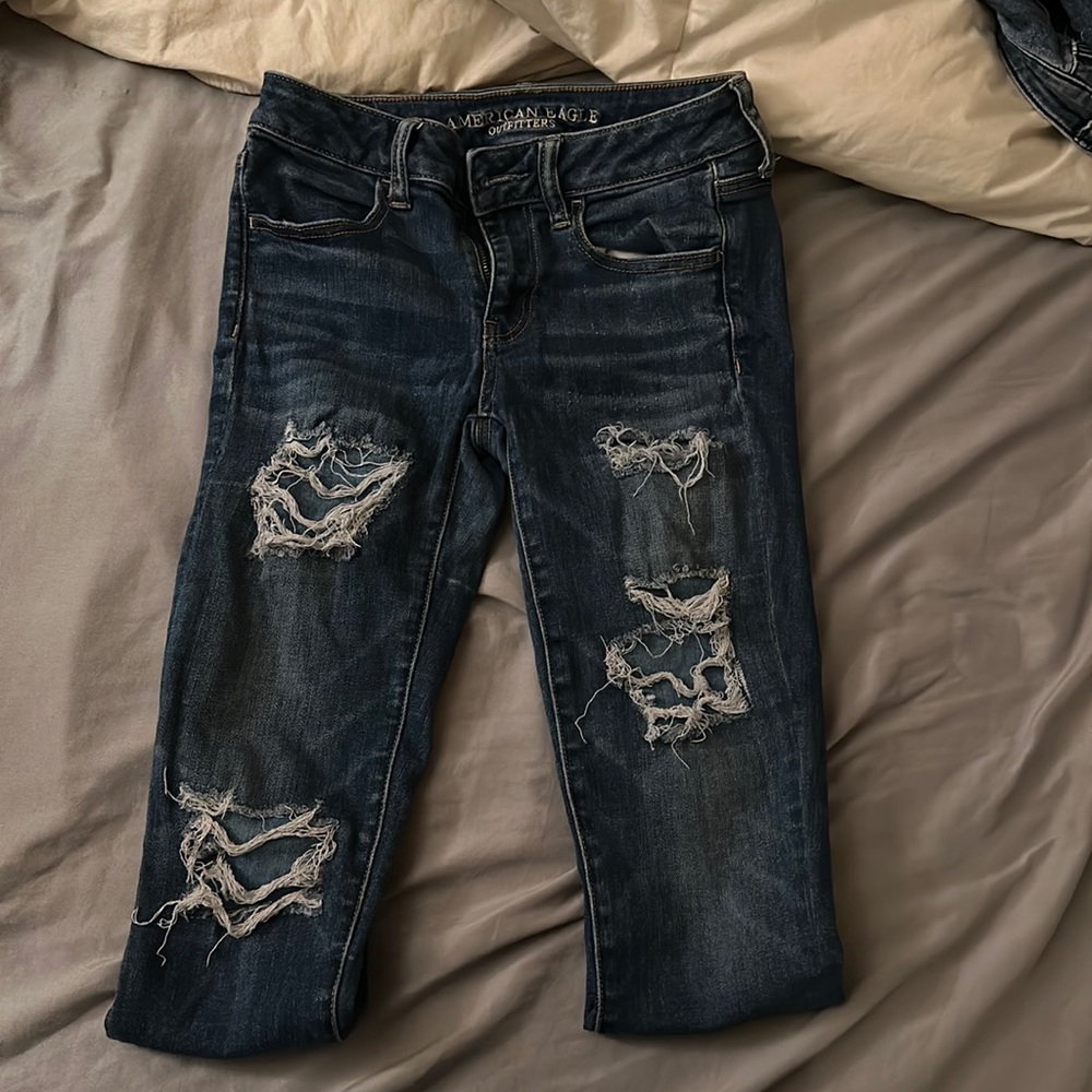 American Eagle, US 4 Regular, Dark Blue denim